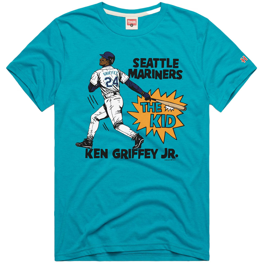 Ken Griffey Jr Seattle Mariners Homage Graphic Player T Shirt Teal