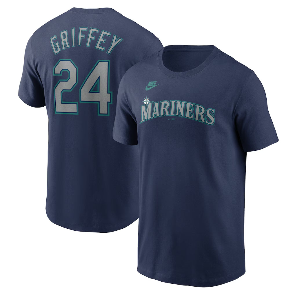 Ken Griffey Jr Seattle Mariners Nike Fuse Name and Number T Shirt Navy