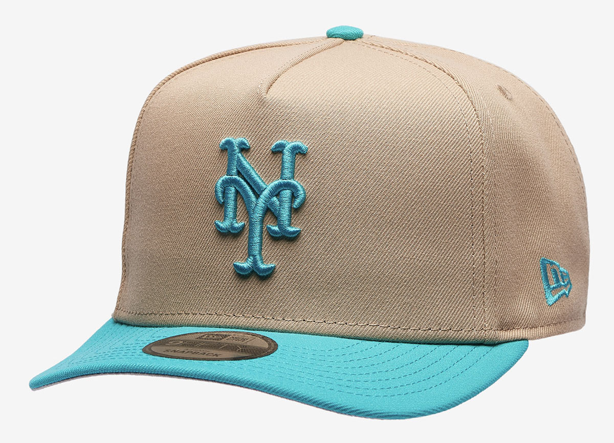 New Era New York Mets Camel Teal 9FIFTY A Frame Hat Snapback Cap 1