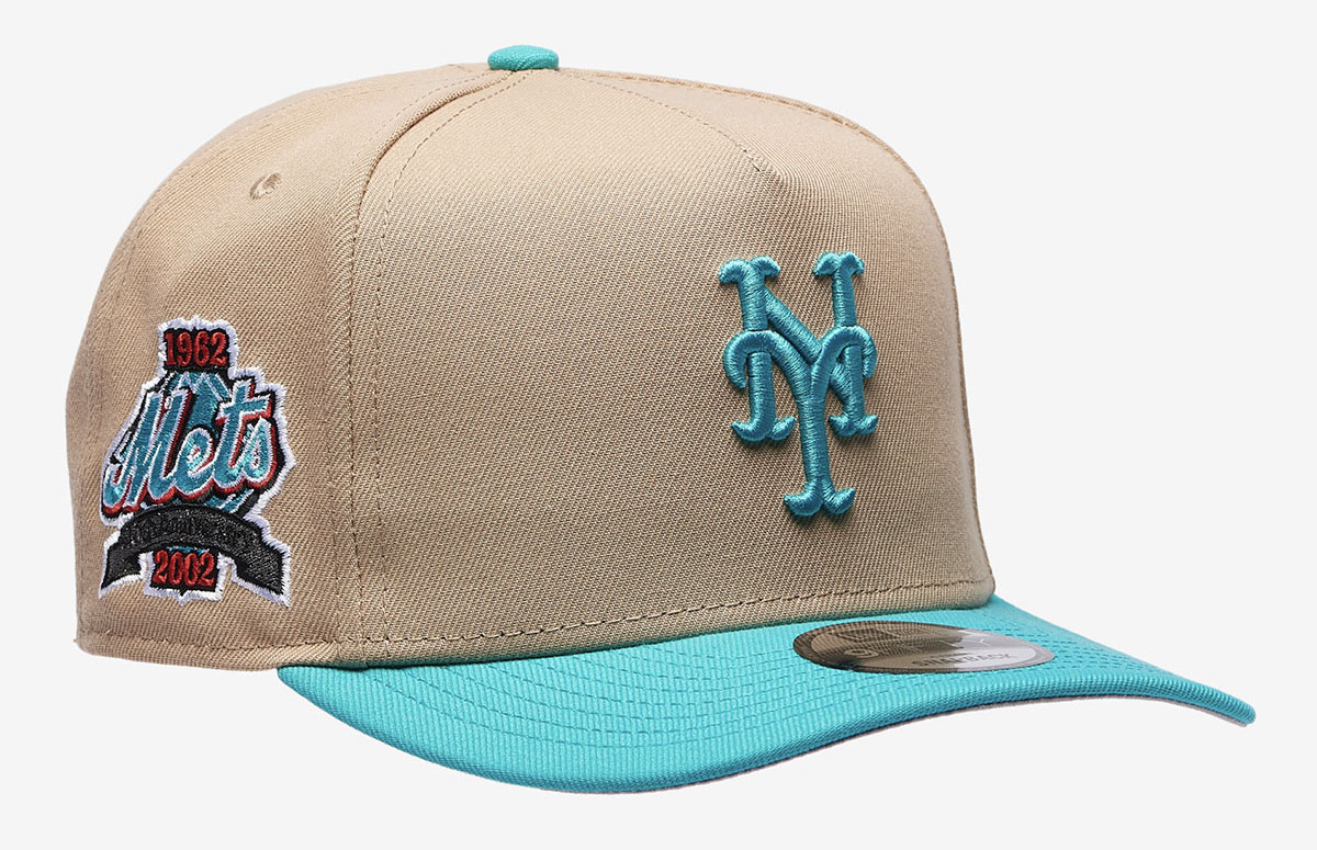 New Era New York Mets Camel Teal 9FIFTY A Frame Hat Snapback Cap 2