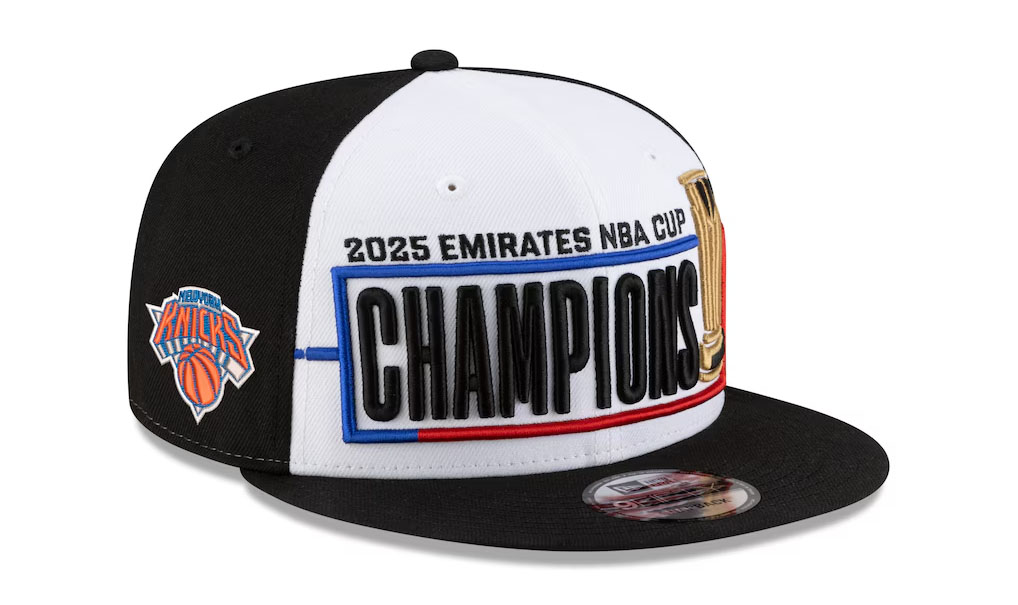 New York Knicks New Era 2025 NBA Cup Champions Locker Room 9FIFTY Snapback Hat 1