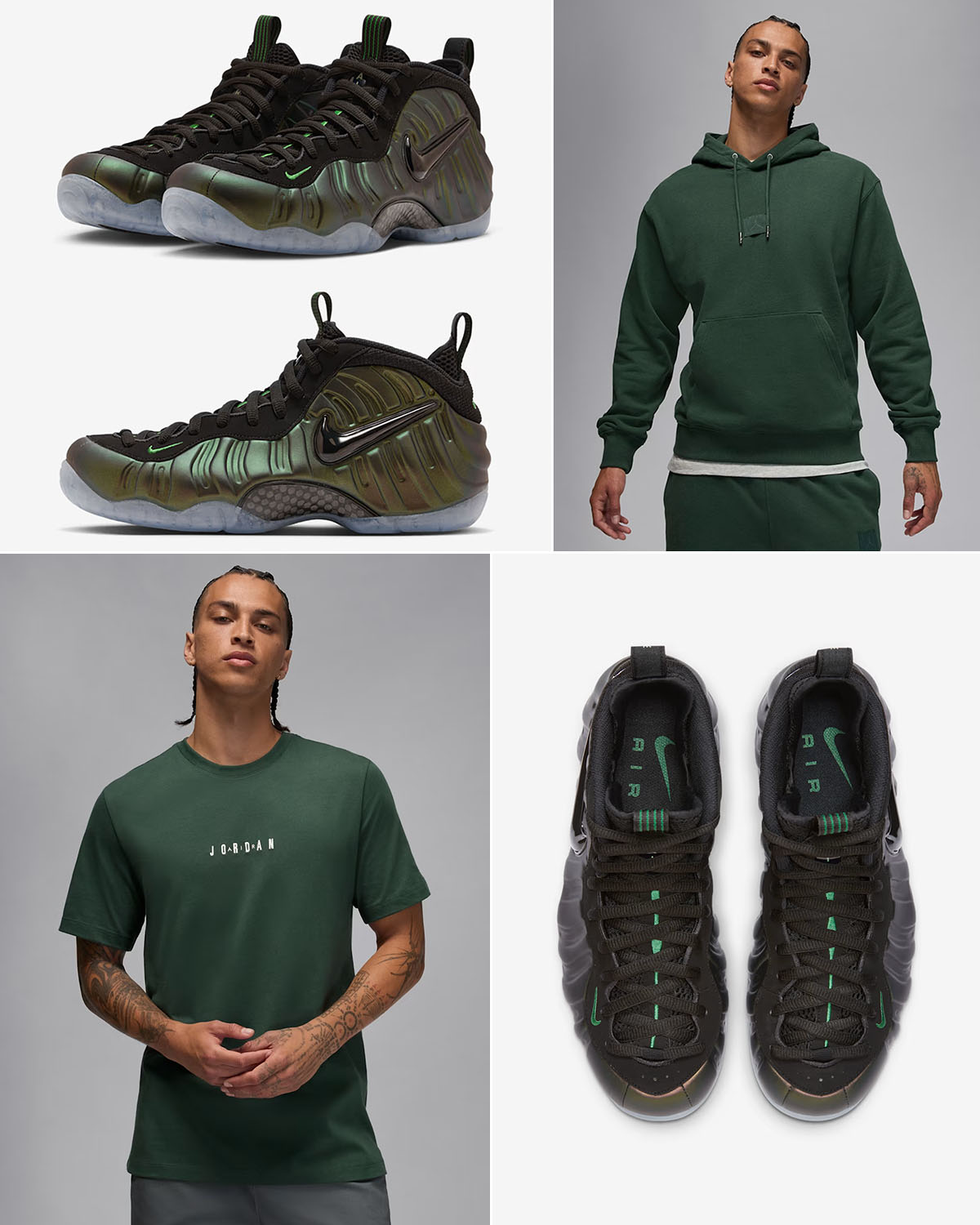 Nike Air Foamposite Pro Pine Green 2025 x Jordan Clothing to Match