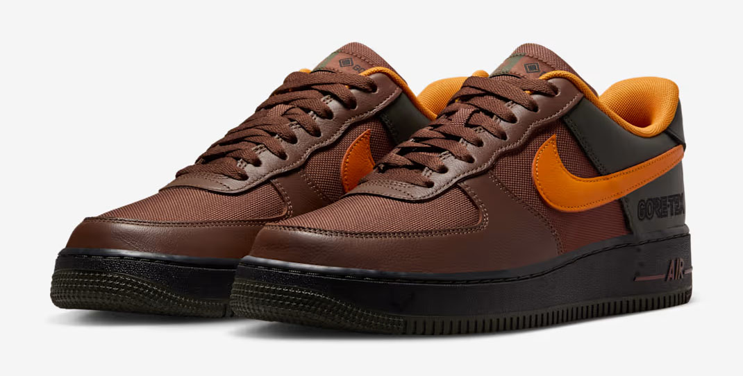 Nike Air Force 1 Low Gore Tex Fauna Brown Sequoia Black Bright Ceramic Mens Shoes 1