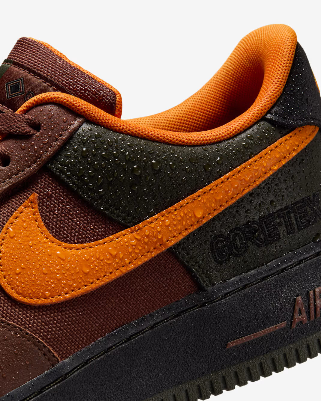 Nike Air Force 1 Low Gore Tex Fauna Brown Sequoia Black Bright Ceramic Mens Shoes 9