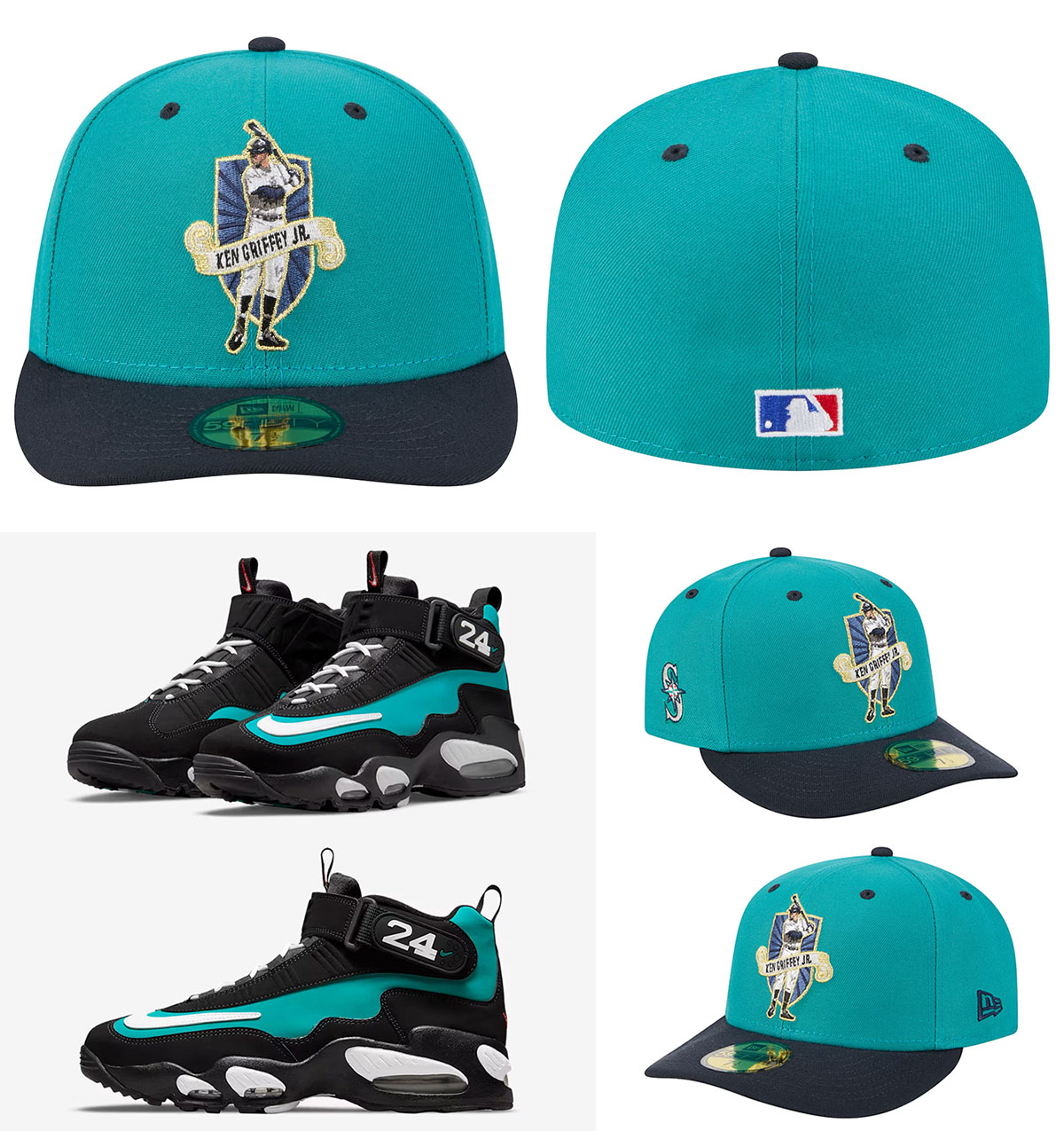 Nike Air Griffey Max 1 Freshwater 2025 New Era Hat 59FIFTY Fitted Cap