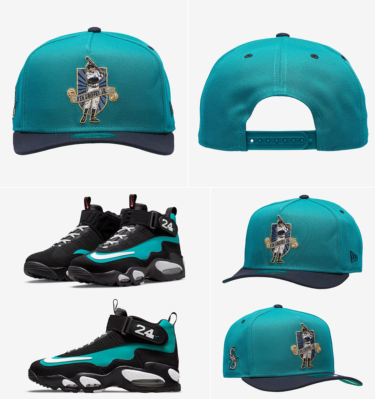 Nike Air Griffey Max 1 Freshwater 2025 New Era Hat 9FIFTY A Frame Snapback Cap