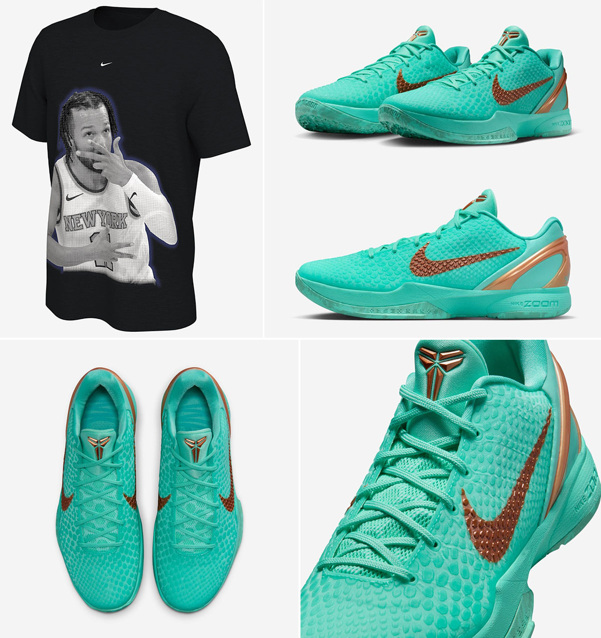 Nike Kobe 6 Protro Jalen Brunson Statue of Liberty Shoes and Shirt Outfit
