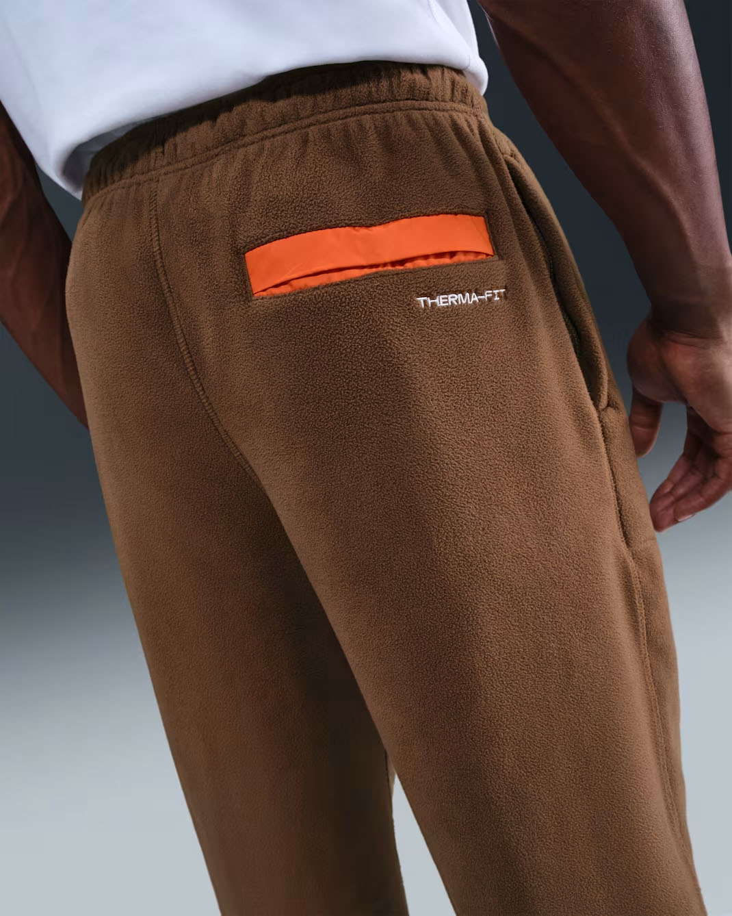 Nike Sportswear Club Mens Winterized Pants Mosswood Brown Campfire Orange 2