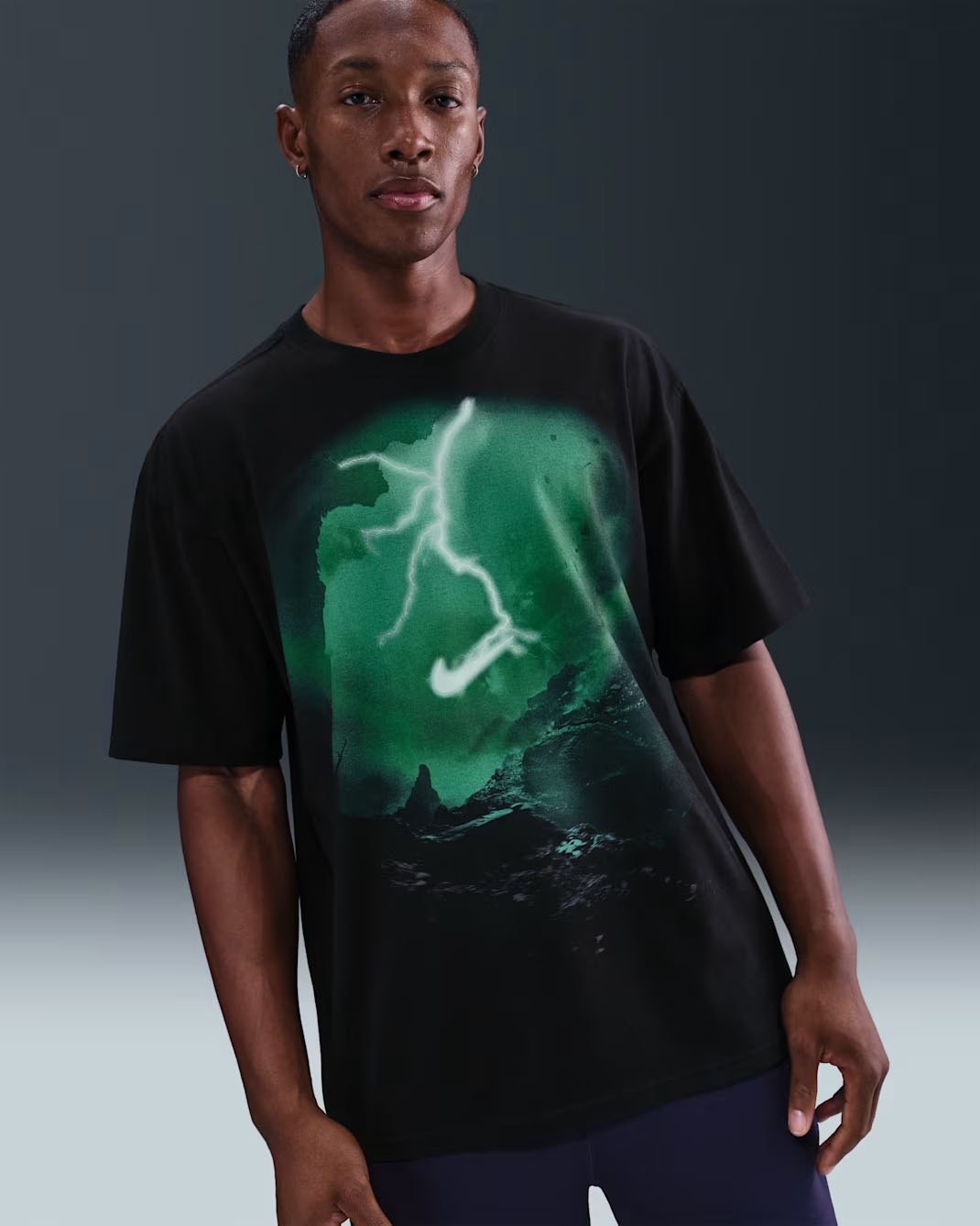 Nike Sportswear Mens Max90 T Shirt Black Green