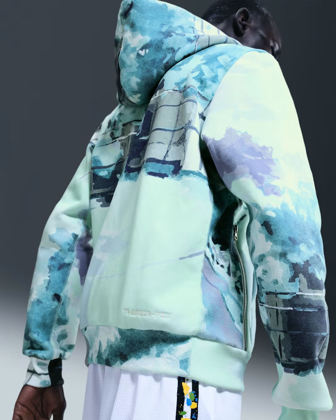 Nike Standard Issue Therma Fit Mens Sherpa Basketball Hoodie Dusty Cactus 2
