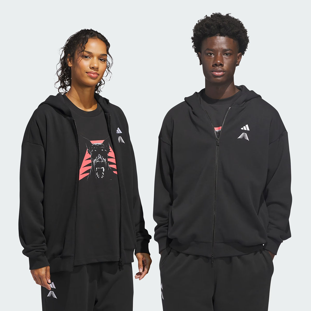 Adidas Anthony Edwards Foundation Full Zip Hoodie Black White