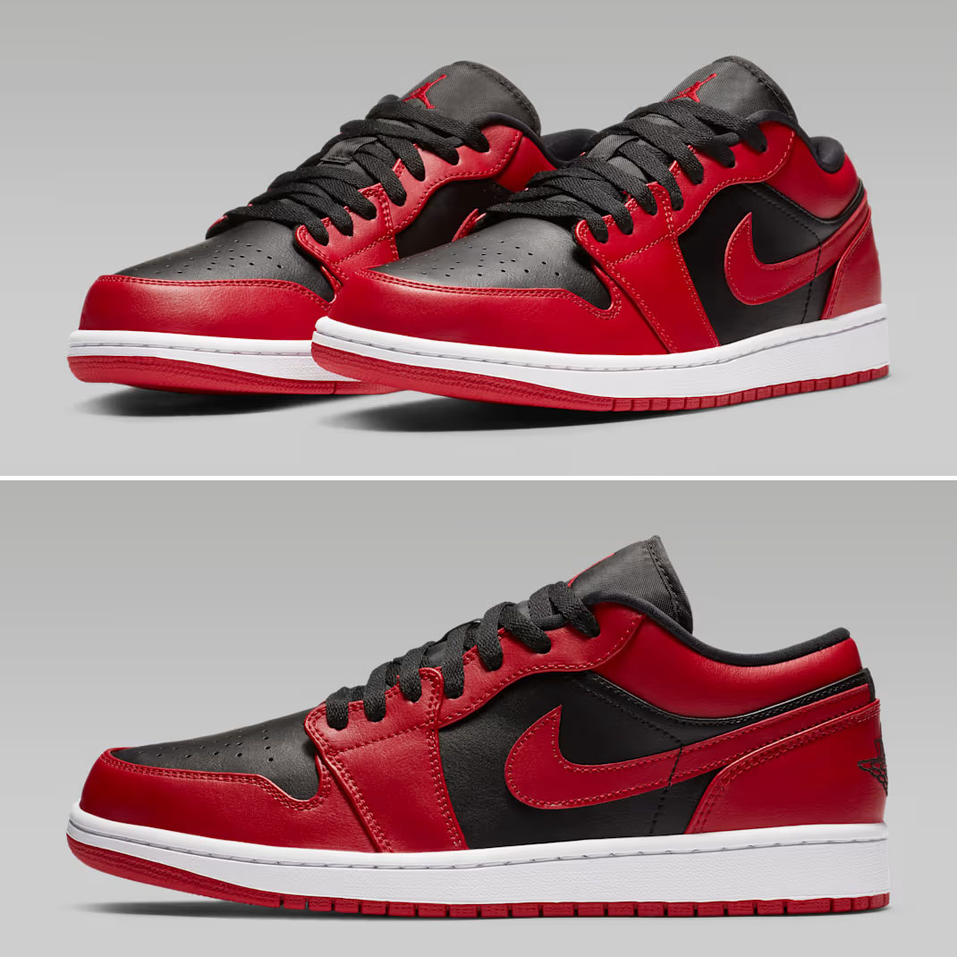 Air Jordan 1 Low Gym Red White Black Mens Shoes 553558-606