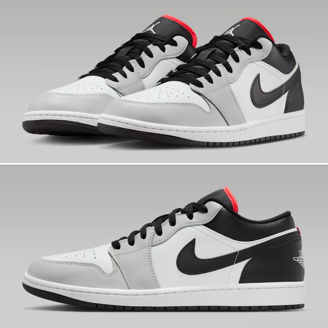 Air Jordan 1 Low Neutral Grey Summit White Infrared 23 Black Mens Shoes 553558-045