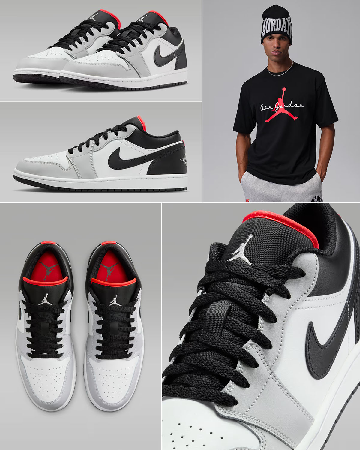Air Jordan 1 Low Neutral Grey Summit White Infrared 23 Black Mens Sneakers Matching Outfits