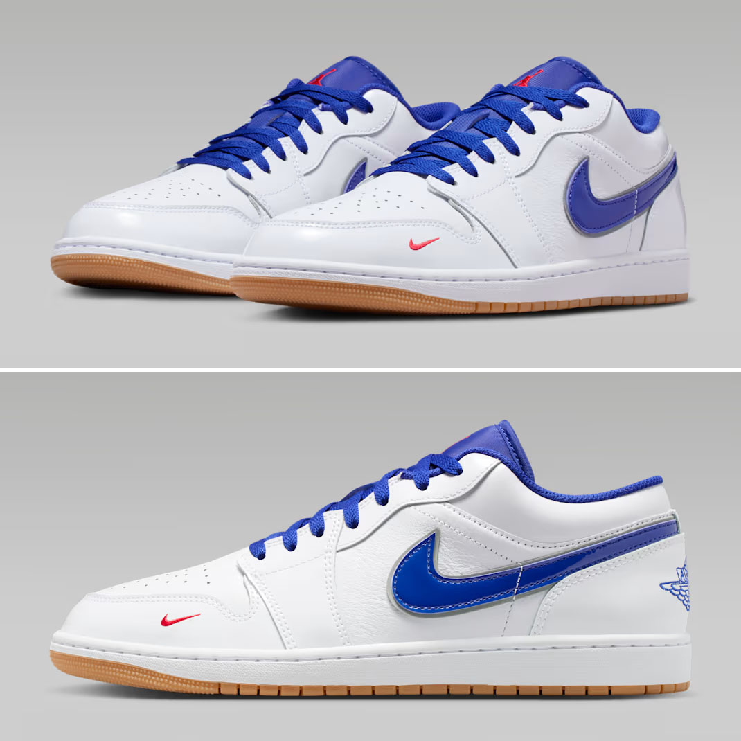 Air Jordan 1 Low SE White Old Royal Gum Yellow University Red Mens Shoes IQ0400-100