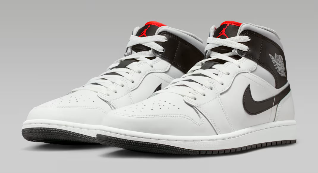 Air Jordan 1 Mid Summit White Infrared 23 Black Mens Sneakers 1