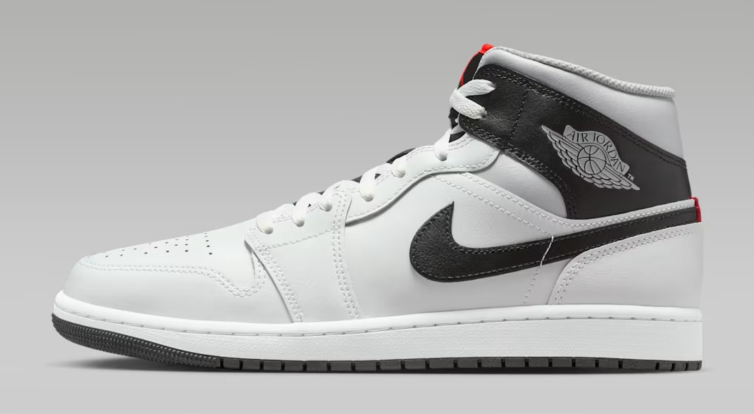 Air Jordan 1 Mid Summit White Infrared 23 Black Mens Sneakers 2