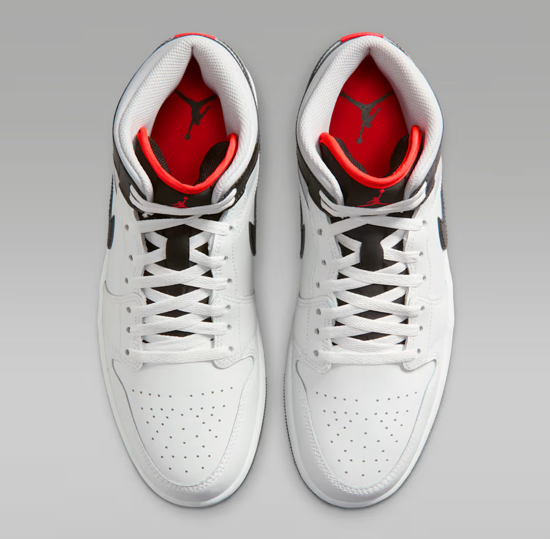 Air Jordan 1 Mid Summit White Infrared 23 Black Mens Sneakers 4
