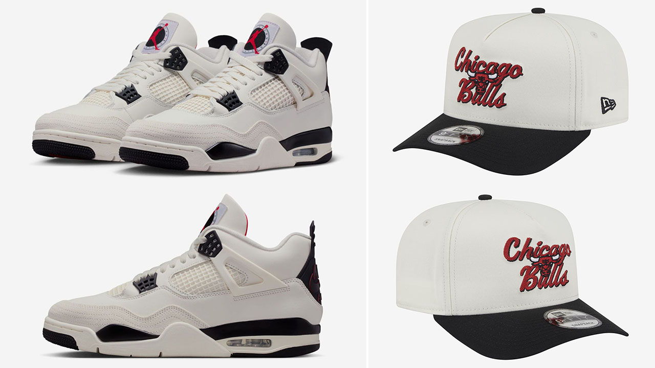 Air Jordan 4 Flight Club New Era Bulls Hat A Frame Snapback Cap