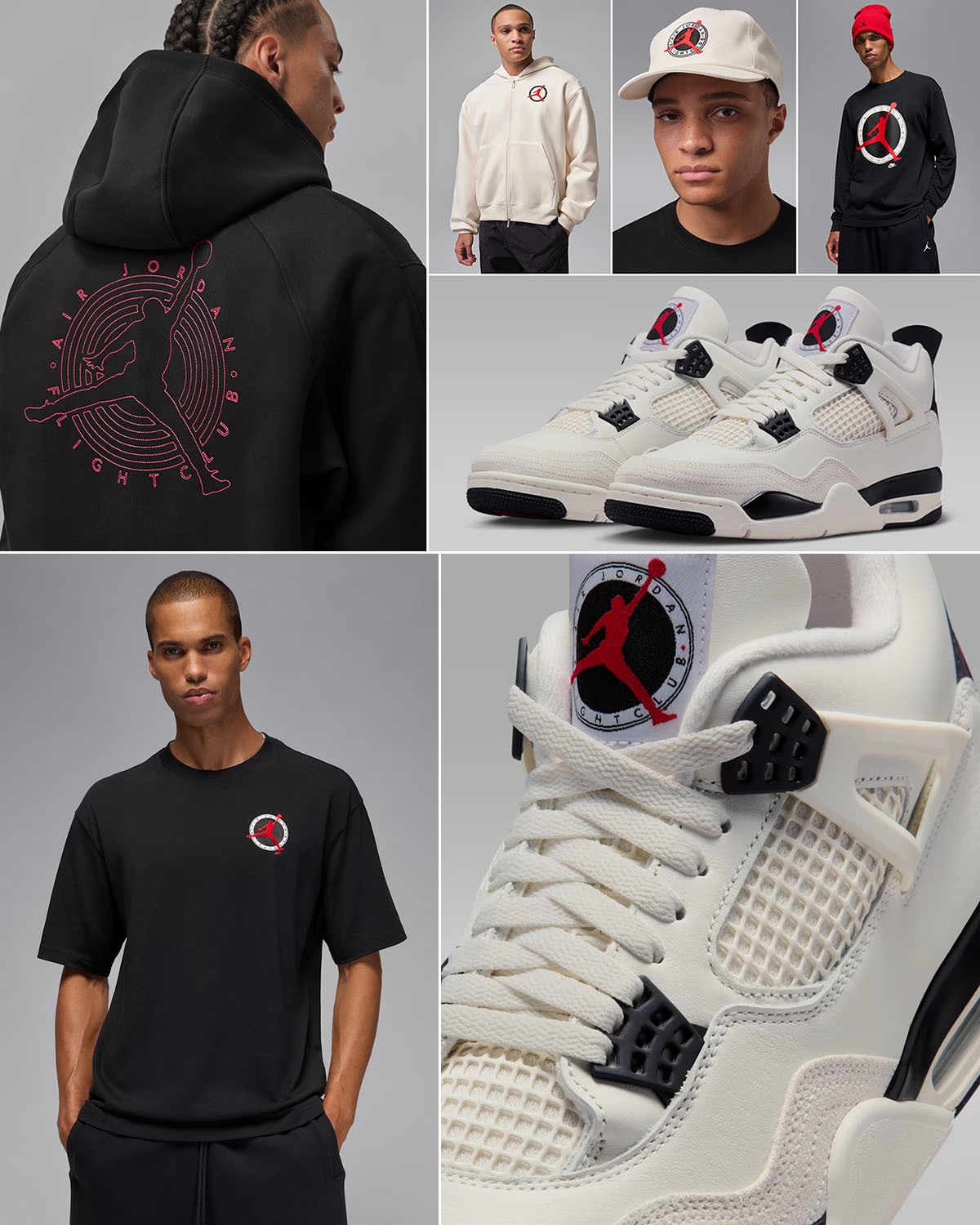 Air Jordan 4 Flight Club Outfits Apparel Shirts Hats Hoodies