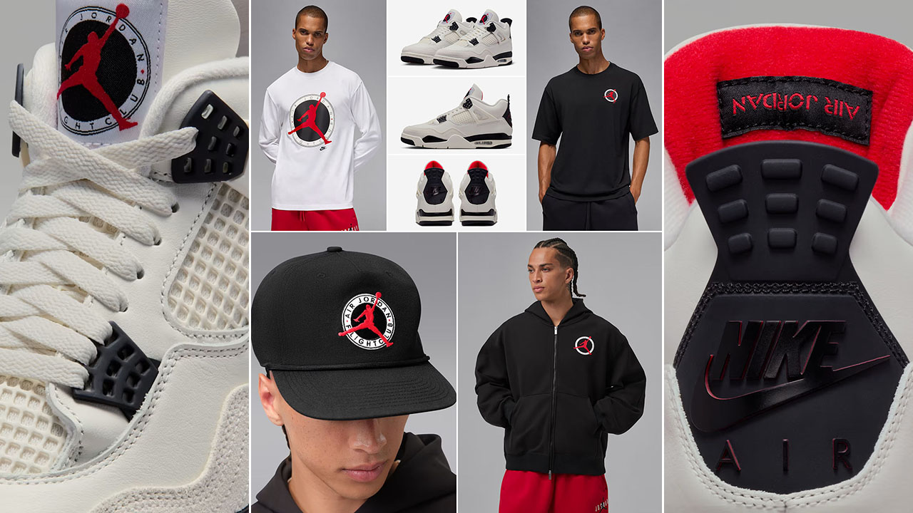 Air Jordan 4 Flight Club Outfits Shirts Hats Hoodies Clothing