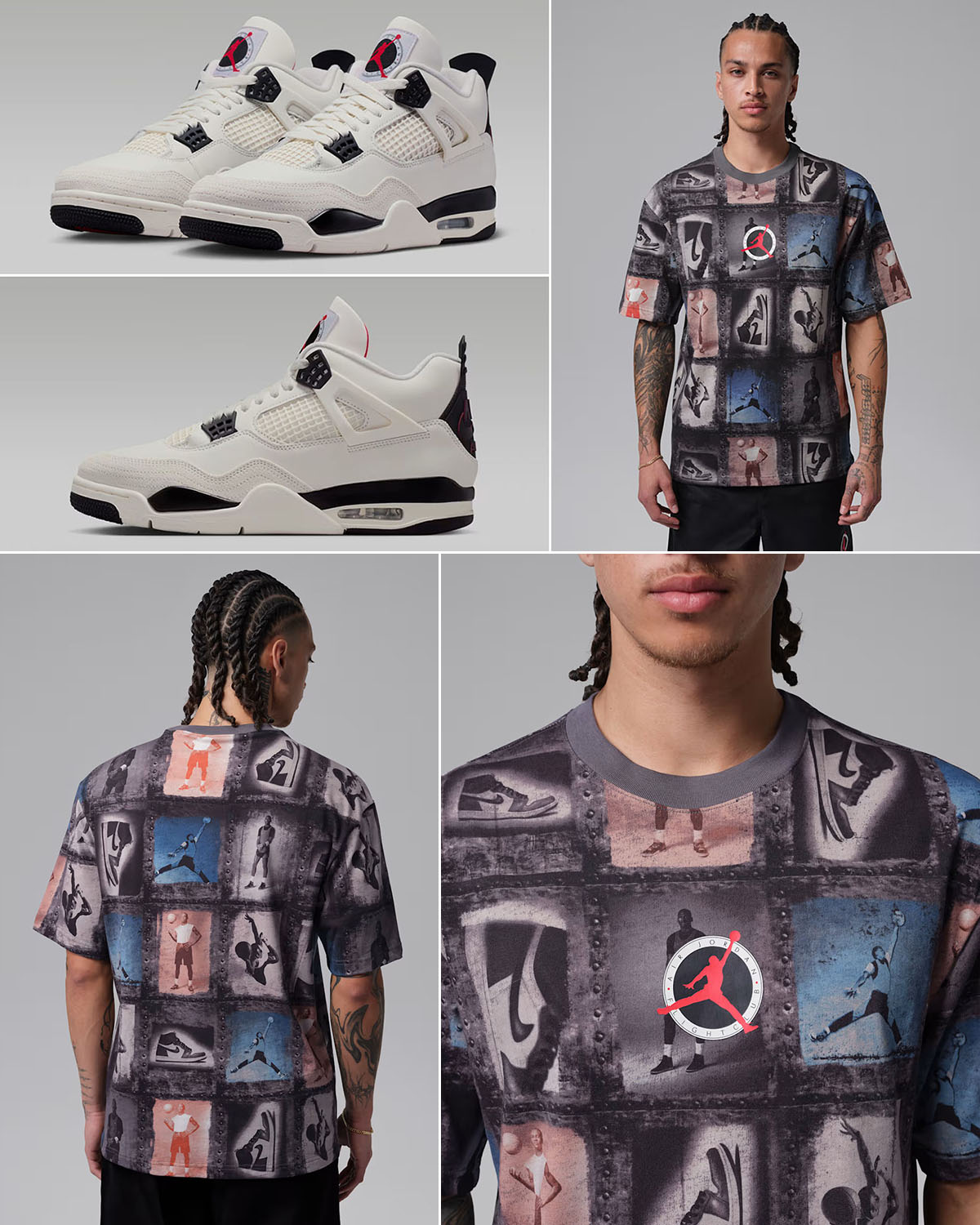 Air Jordan 4 Flight Club x Jordan Flight Club Men's Printed T-Shirt to Match Sneakers