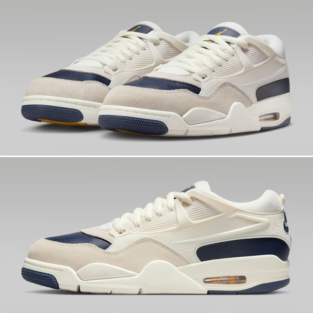 Air Jordan 4 RM Sail Phantom University Gold Midnight Navy Mens Shoes FQ7939-107