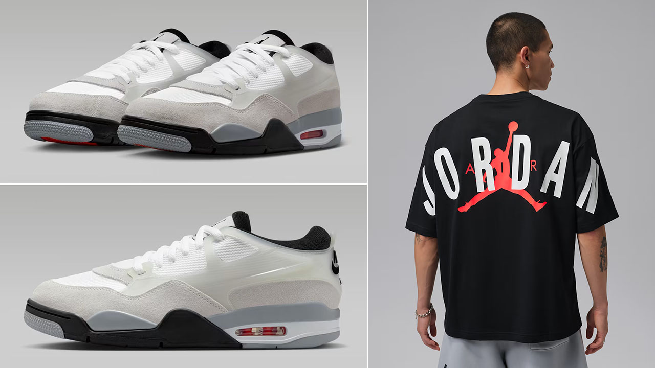 Air Jordan 4 RM White Infrared 23 Light Smoke Grey Black Mens Sneakers Outfits