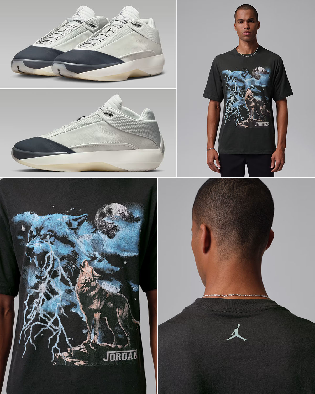 Air Jordan 40 Wolf Grey Sneakers and T Shirt Outfit