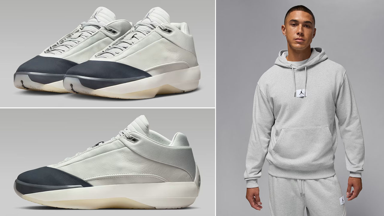 Air Jordan 40 Wolf Grey x Jordan Flight Fleece Hoodie