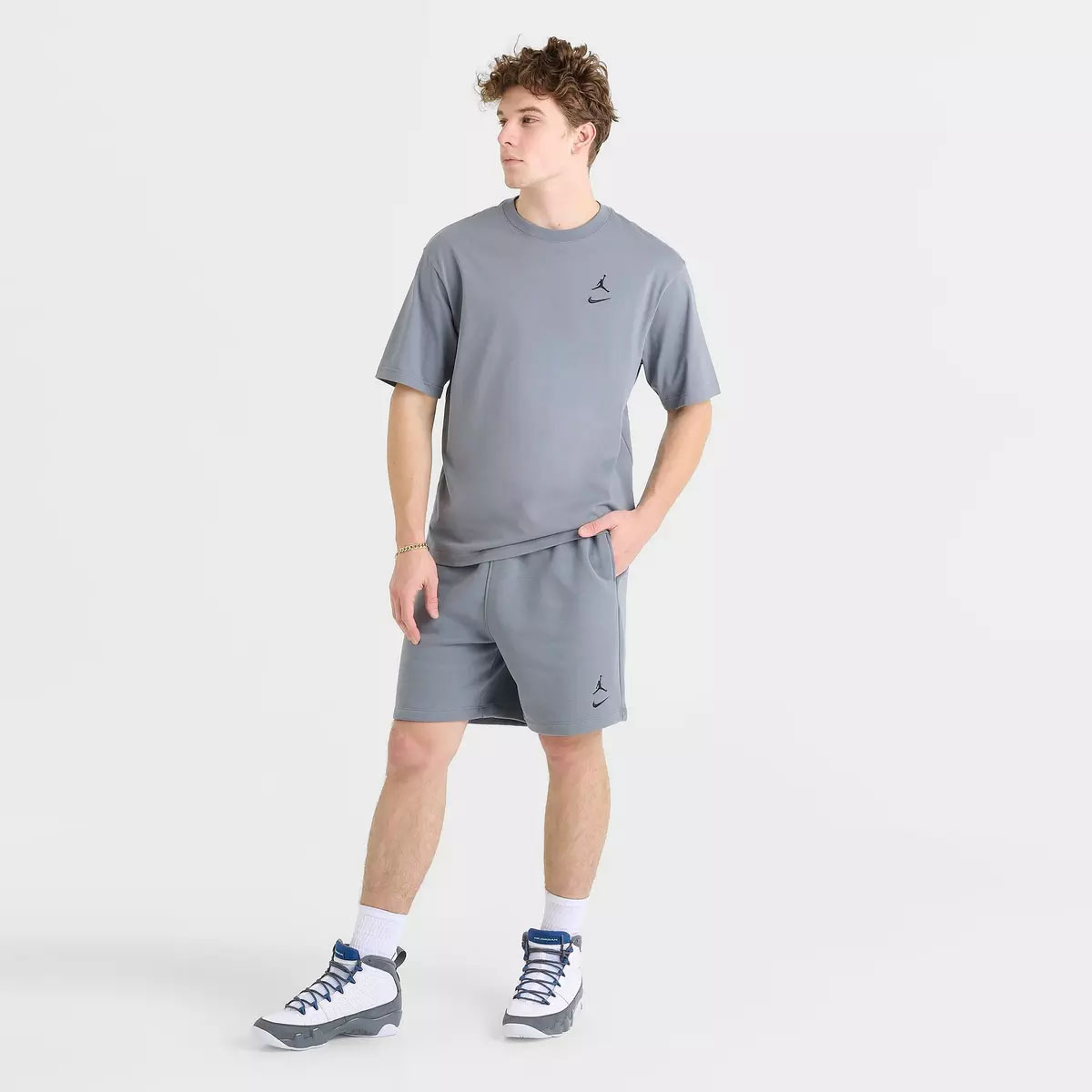 Air Jordan 9 Flint Grey 2026 Shirt Shorts Outfit