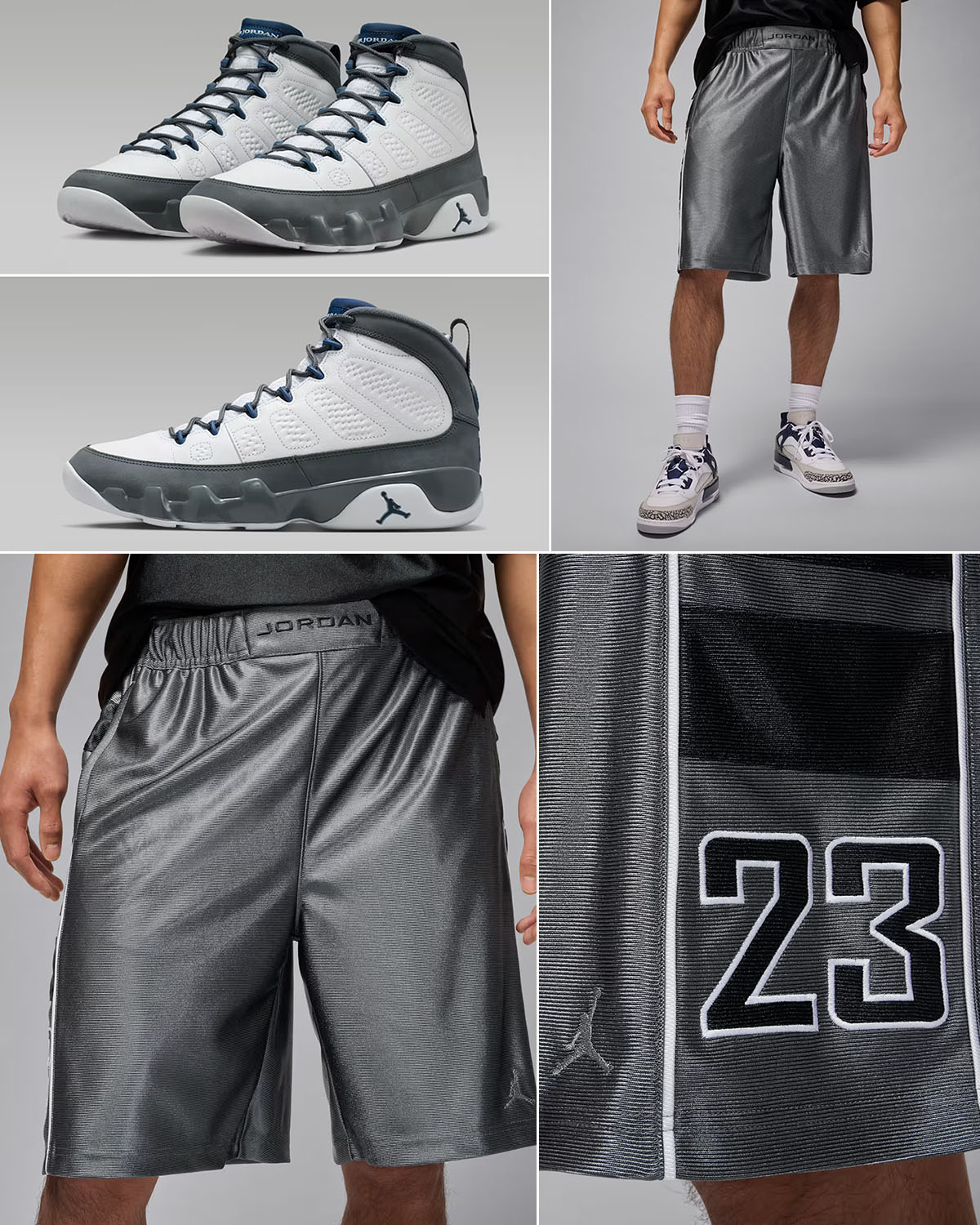 Air Jordan 9 Flint Grey 2026 x Jordan Brooklyn Mens Cat Scratch Shorts Outfit