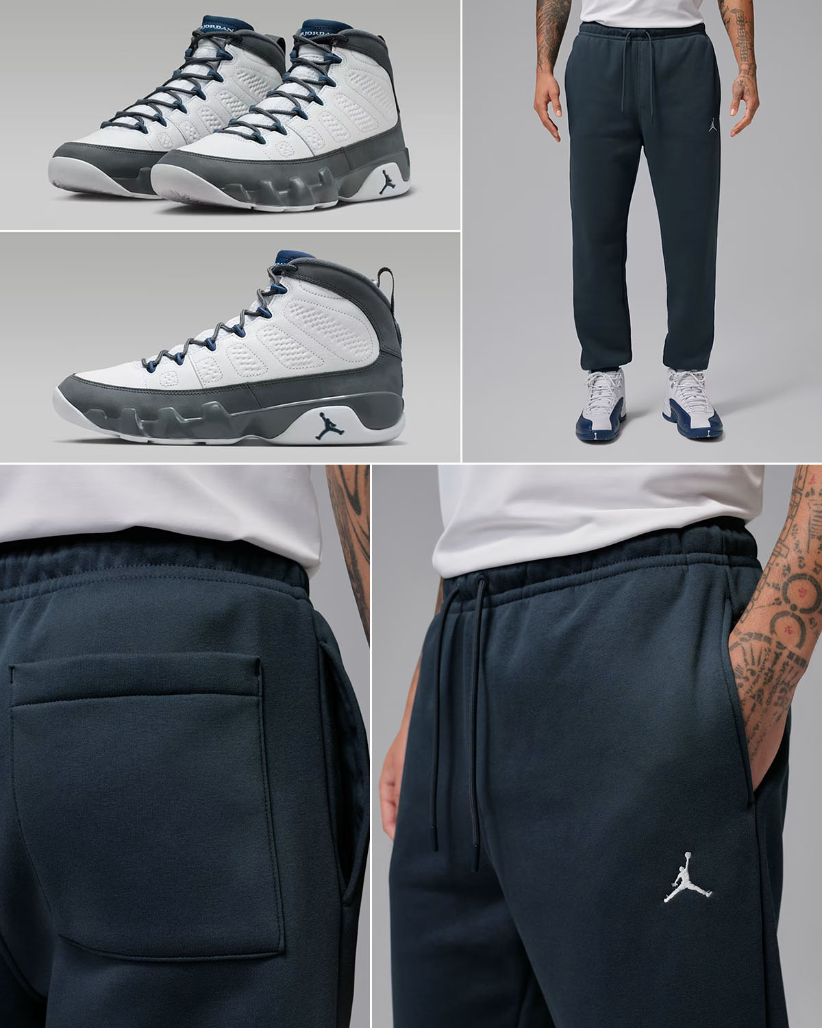 Air Jordan 9 Flint Grey 2026 x Jordan Brooklyn Mens Fleece Pants Outfit