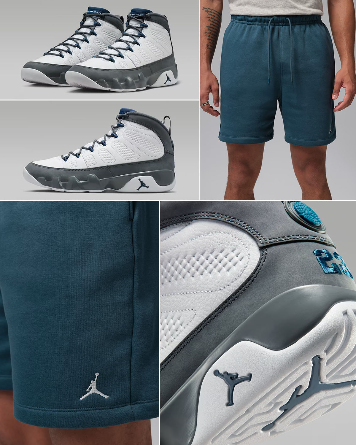 Air Jordan 9 Flint Grey 2026 x Jordan Brooklyn Mens Fleece Shorts Outfit