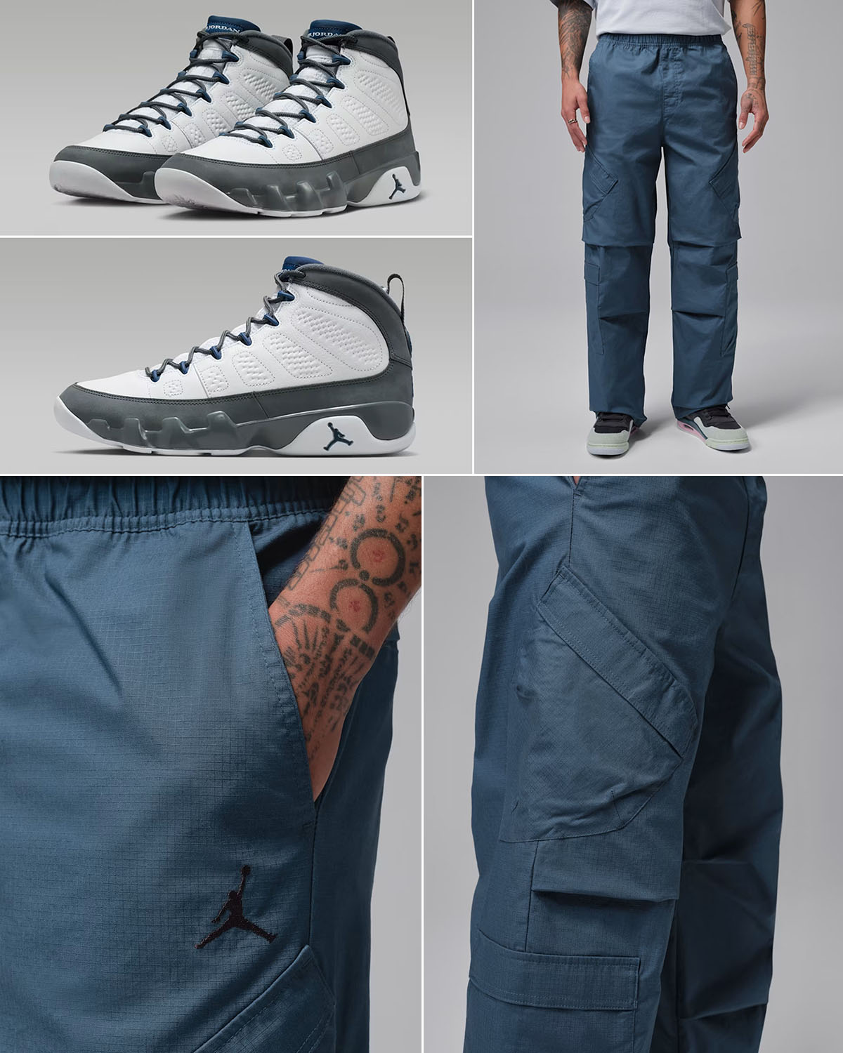 Air Jordan 9 Flint Grey 2026 x Jordan Mens Flight Utility Pants Outfit