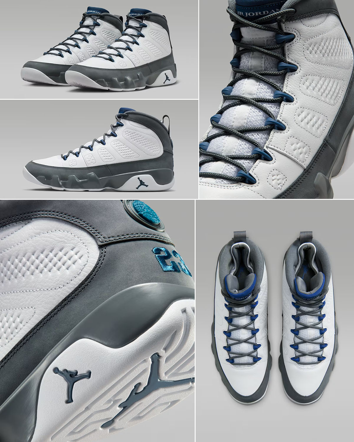 Air Jordan 9 Flint Grey French Blue 2026 Mens Sneakers