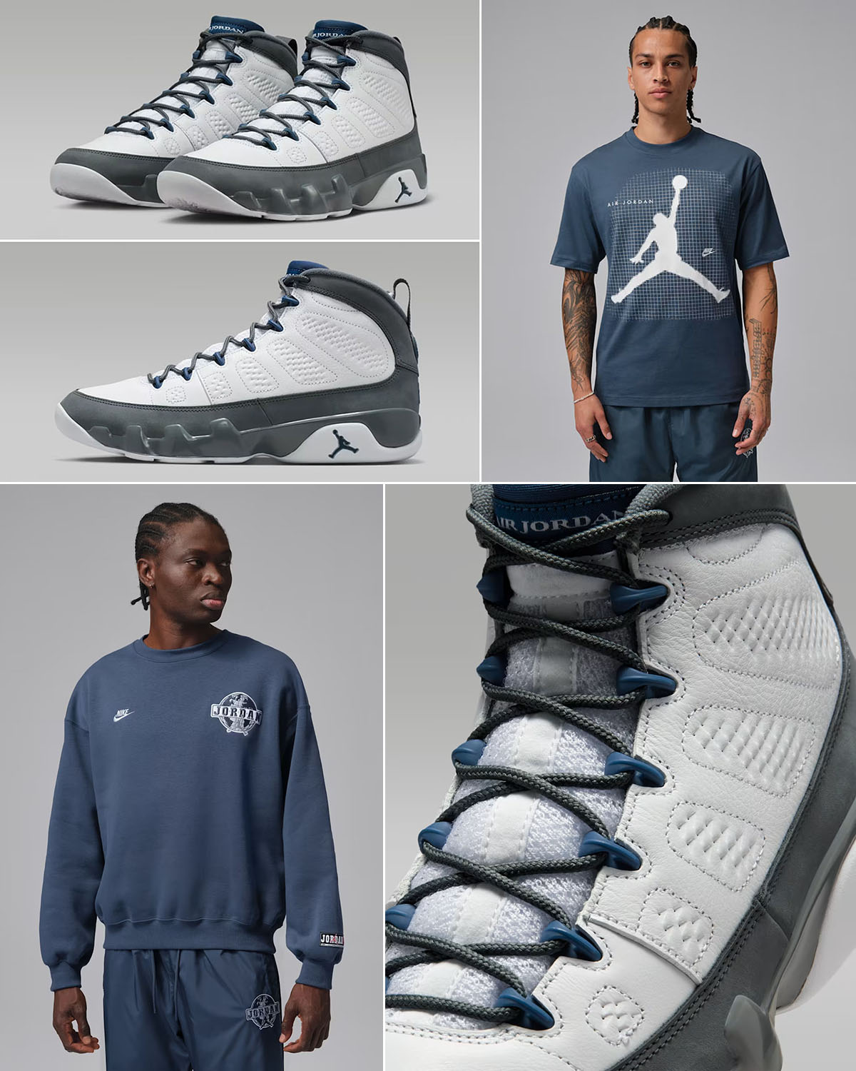 Air Jordan 9 Flint Grey French Blue 2026 Outfits