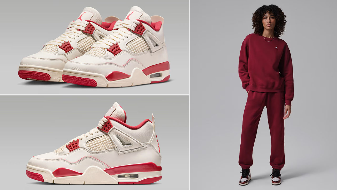 Air jordan 4 Valentines Day 2026 x Jordan Brooklyn Fleece Womens Crew Neck Sweatshirt and Pants