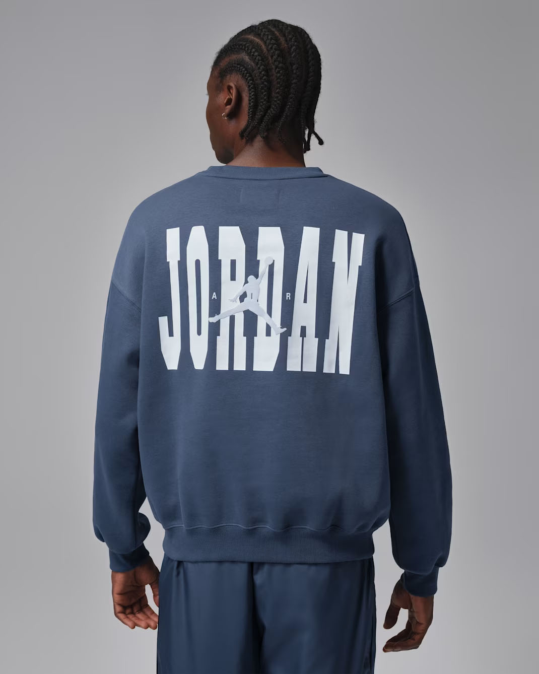 Jordan Brooklyn Fleece Mens Crewneck Sweatshirt Squadron Blue 2