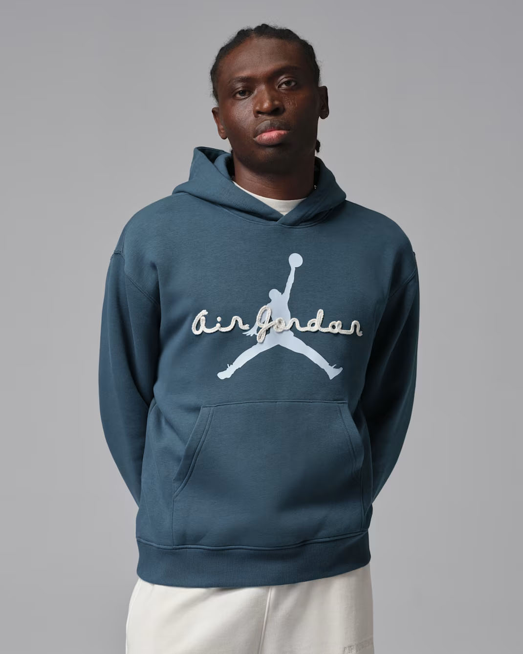 Jordan Brooklyn Fleece Mens Jumpman Pullover Hoodie Squadron Blue Aura