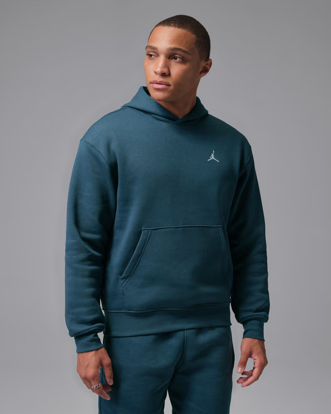 Jordan Brooklyn Fleece Mens Pullover Hoodie Squadron Blue White