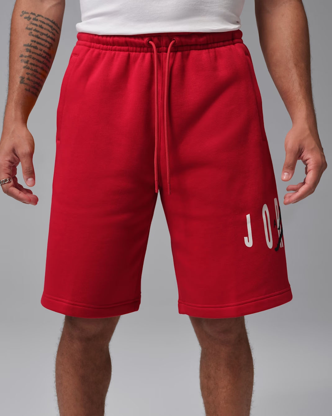 Jordan Brooklyn Fleece Mens Shorts Gym Red Black White 1