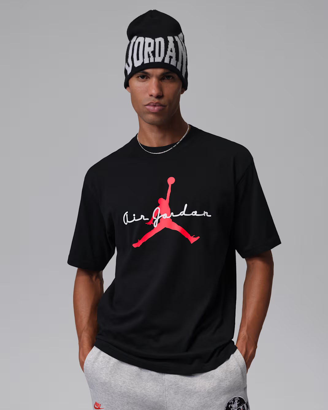 Jordan Brooklyn Mens Graphic T Shirt Black Infrared 1