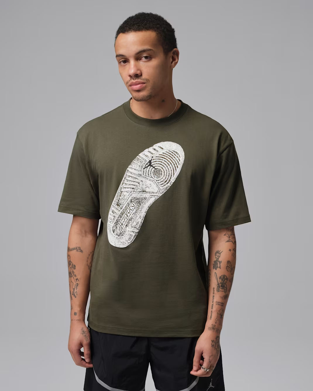 Jordan Brooklyn Mens Hike Mike Graphic T Shirt Cargo Khaki Sail