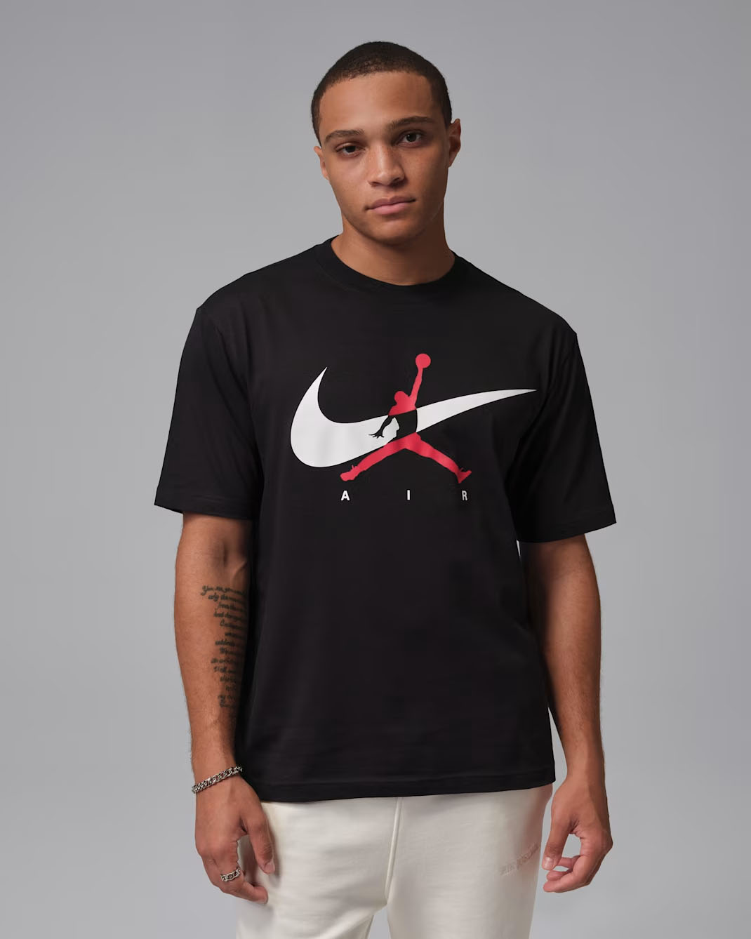 Jordan Brooklyn Mens Jumpman T Shirt Black White Red