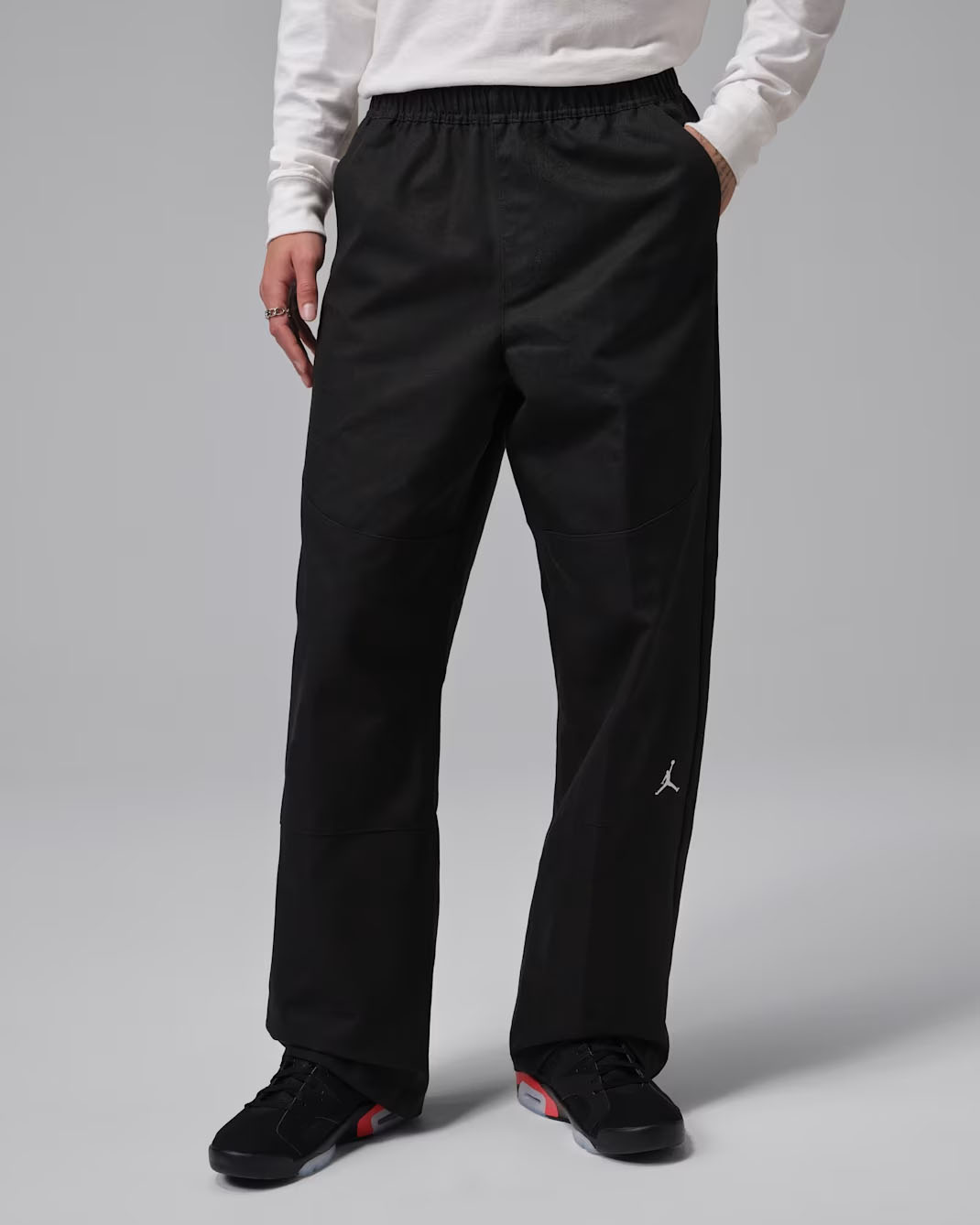 Jordan Brooklyn Mens Woven Pants Black White 1