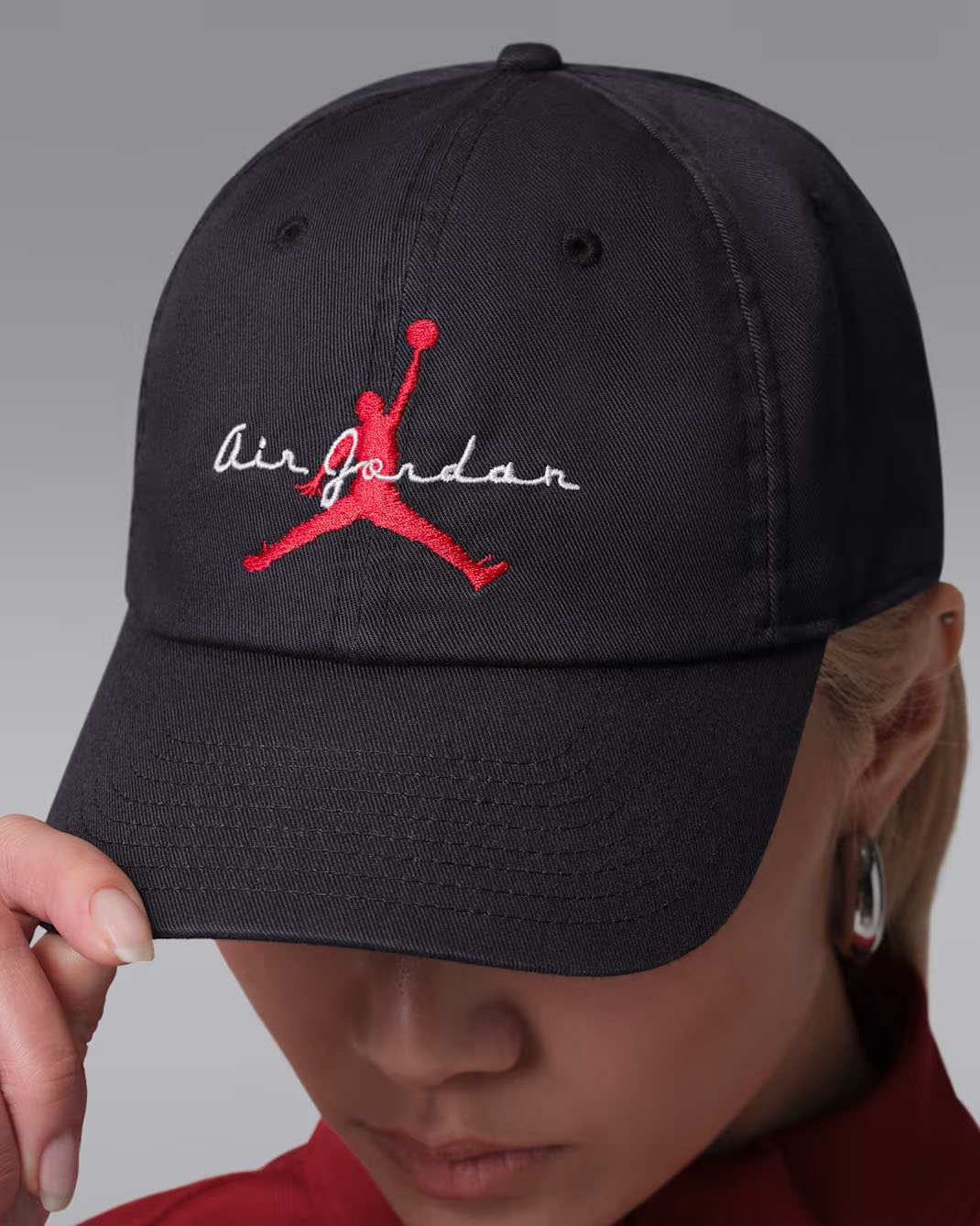 Jordan Club Cap Adjustable Hat Black White Red Spring 2026