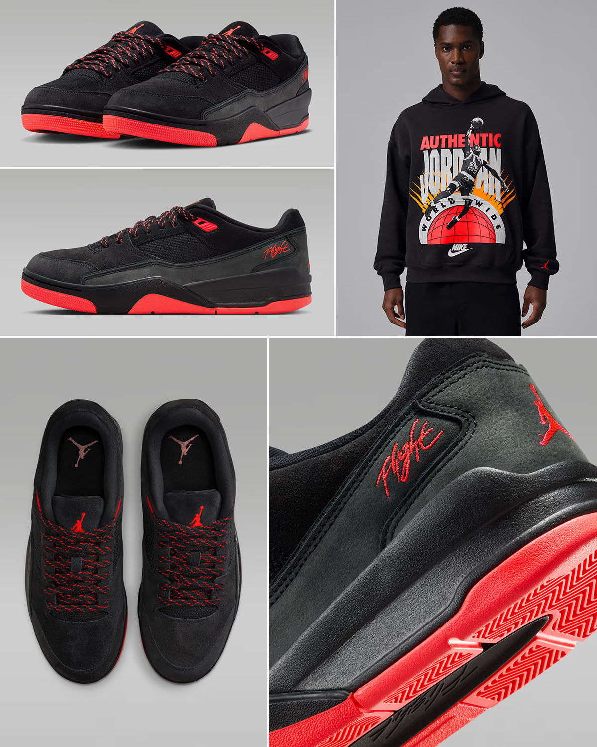 Jordan Flight Court Black Infrared 23 Mens Sneakers Matching Outfits