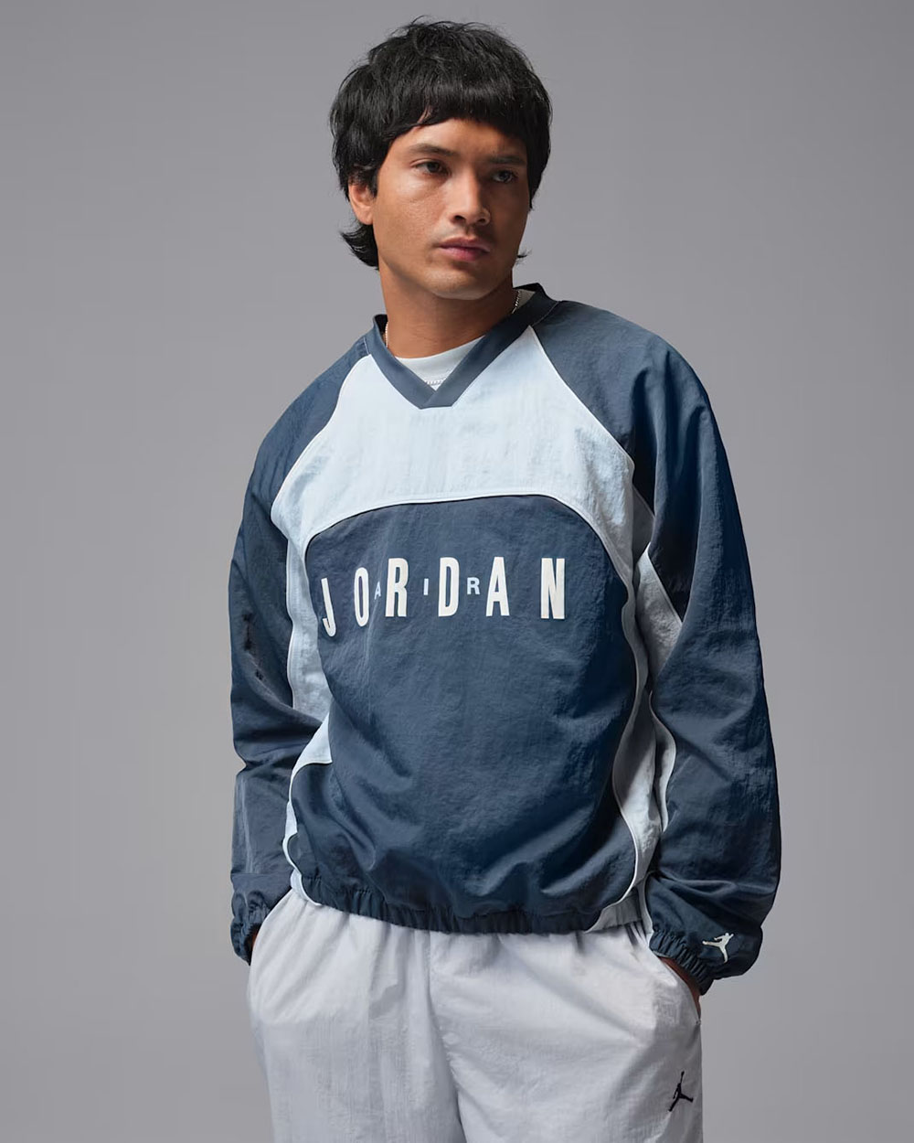 Jordan Flight Mens Long Sleeve Warm Up Top Squadron Blue Aura 1