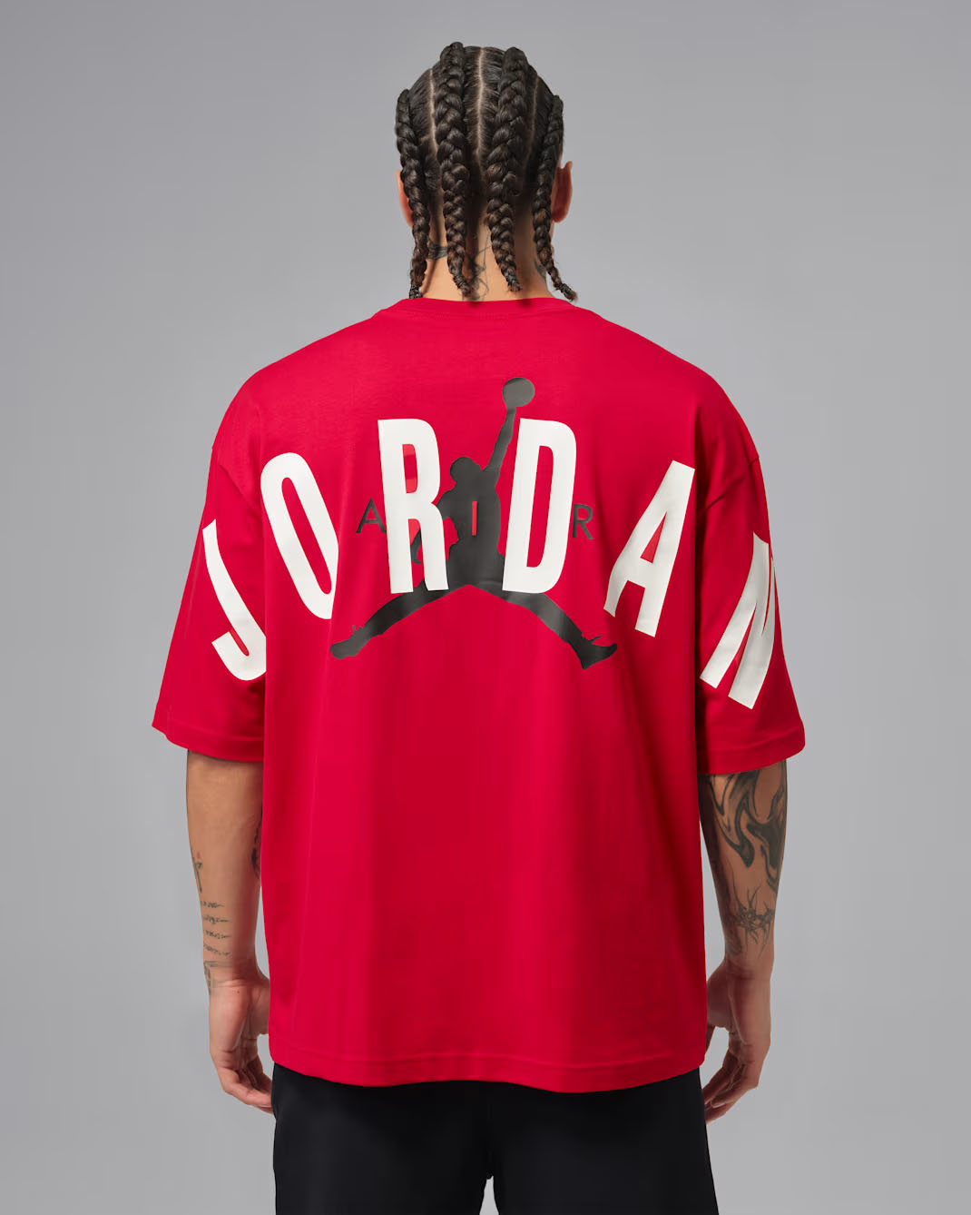 Jordan Mens Oversized T Shirt Gym Red Black White 2